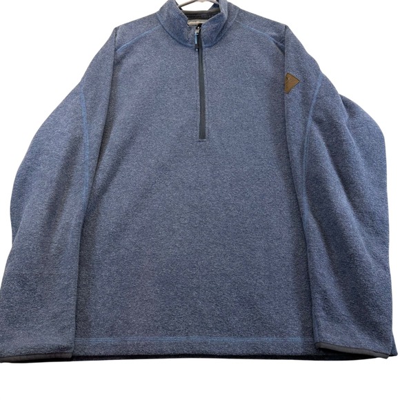 Eddie Bauer Other - Eddie Bauer Pullover Mens 2XL Blue Quarter Zip Fleece Sweater Casual Heathered